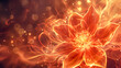 Fire flower soft focus background with copyspace, generative ai