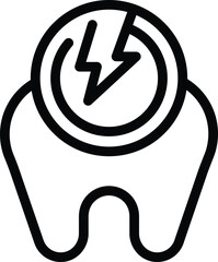 Poster - Molar ache icon outline vector. Toothache problem. Dental illness disease