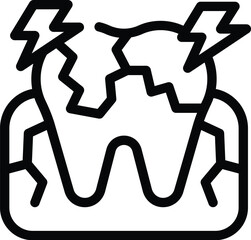 Poster - Tooth decay icon outline vector. Oral bacteria. Stomatology teeth disease