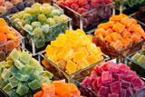 Fototapeta  - Süßigkeiten auf dem Markt La Boqueria in Barcelona, Spanien