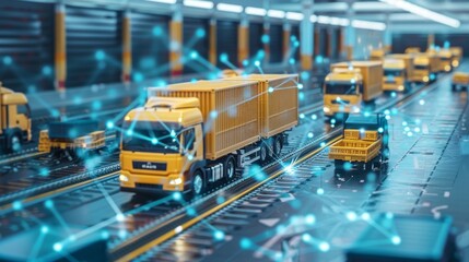 Poster - Procurement delivery and transportation processes. Logistics concept.