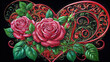  lovely design with rose flowers with hart 