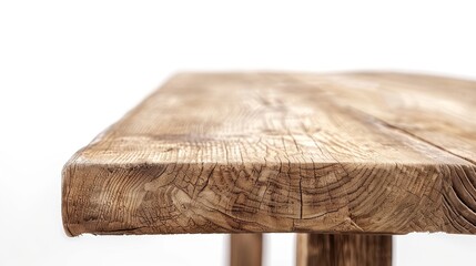 Poster - A white background is used to isolate a wooden table.