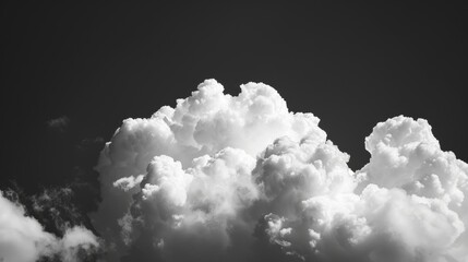 Aufkleber - An isolated white cloud against a black background