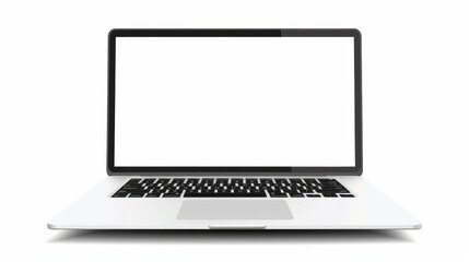Leinwandbilder - Open laptop with blank screen isolated on white background. Laptop mockup modern illustration