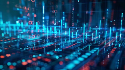 Poster - Analytics Finance and Business Concept. Business Intelligence BI and Big Data Analytics...
