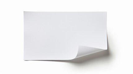 Poster - White note paper with a clipping path on a white background