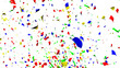 confetti red color, green color, blue color on alpha channel
