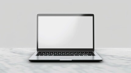 Poster - Silver color laptop screen isolated on transparent background - super high-detail modern.