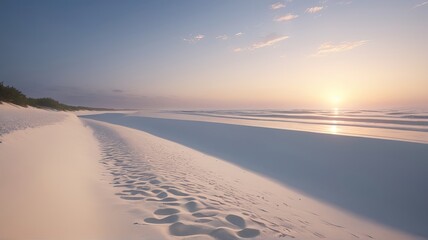 Wall Mural - Footprint on beach sand 