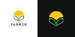 Elegant agricultural creative logo design. Premium Vector