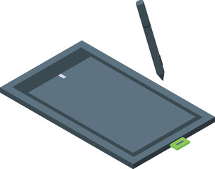 Wall Mural - Tablet draw web design icon isometric vector. Electronic product. Css language