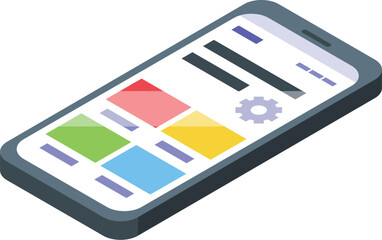 Poster - New smartphone web design icon isometric vector. Service product. Internet online