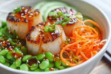 Sticker - Scallop Poke with Cucumber Noodles and Yuzu Essence