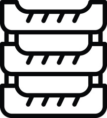 Poster - Tier paper tray icon outline vector. Documents organizer. Workplace repository equipment