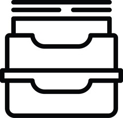 Poster - Paper holder icon outline vector. Files repository shelves. Administrative archive item