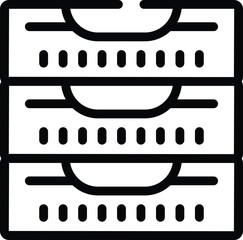 Poster - Document rack icon outline vector. Desk workplace tray. Bureau archive supply
