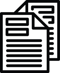 Poster - Desk letter tray icon outline vector. Bureau file repository. Stationery workplace supply