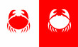 Illustration vector graphics of logo template symbol design of a small red crab