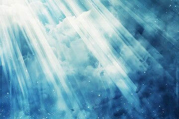 Poster - Abstract blue and white gradient background, shining light, grungy texture, digital illustration
