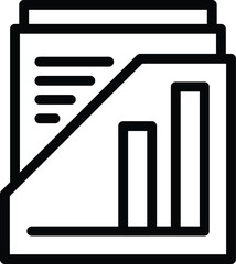 Poster - Durable paper tray icon outline vector. Cabinet document shelf. Archive desktop equipment