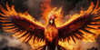 Fire burning Phoenix Bird. phoenix in fire, phoenix rising, fiery bird, phoenix rising from the ashes, wallpaper of a phoenix, phoenix warrior. Fantasy wallpaper