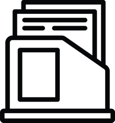 Poster - File office storage box icon outline vector. Desktop document shelf. Paperwork container item