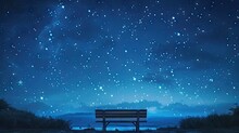 Peaceful And Serene Outdoor Night Scene, Under A Sky Dotted With Stars, Tranquil And Relaxing Atmosphere Conducive To Sleep, A View Of The Twinkling Stars In The Night Sky,  