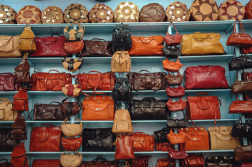 Wall Mural - Leather shop on souk on Medina of Tunis city, Tunisia