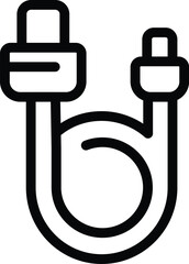 Poster - Phone charger icon outline vector. Power bank device. Electronic plug cord