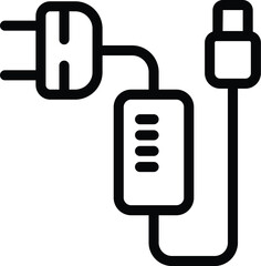 Poster - Charging device icon outline vector. Recharge battery. Energy power connector