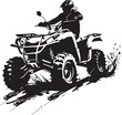 Silhouettes of various ATV quad bikes presented in different angles and positions showcases the diversity and dynamics of these off-road vehicles