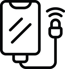 Poster - Fast phone charger icon outline vector. Energy power wire adapter. Electrical technology handheld