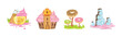 Sweet Candy Wonderland and Forest Object Vector Set