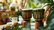 African drum beats for aerobics, luxurious afternoon tea in a retro setting