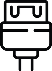 Poster - Charging connector icon outline vector. Power adapter accessory. USB charger cord