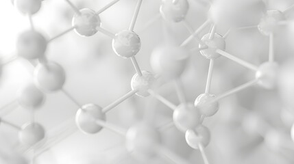 Poster - White molecules on a white blur background. Abstract Clean structure for Science or medical 3d illustration.