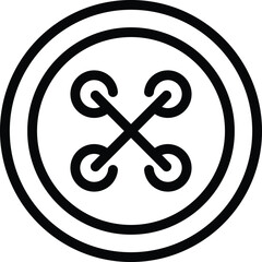 Poster - cloth button icon outline vector. fashion sewing details. tailoring textile equipment