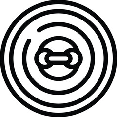Poster - clothing round fastener icon outline vector. sewing detail button. fastening textile item