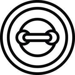Poster - tailoring button icon outline vector. sewing activity. dressmaking metal item