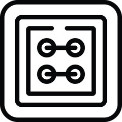 Poster - attire button icon outline vector. plastic fastener. tailoring clothing detail