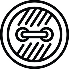 Poster - woven button icon outline vector. shirt fabrication fastener. sewing tailor equipment