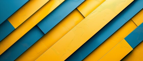 Poster - Creating a trendy abstract backdrop with geometric yellow and blue stripes for innovative fashion wallpapers