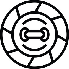 Poster - handcrafted button icon outline vector. pants fabrication details. fashion industry production