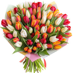 photo of tulip bouquet transparent background