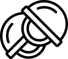 Poster - designer cloth buttons icon outline vector. fabric shirt details. textile fabrication tailoring