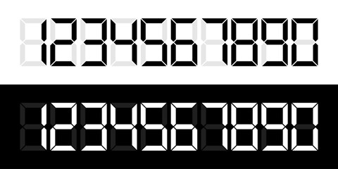 Wall Mural - numbers. digit. digital numbers collection. digital clock numbers