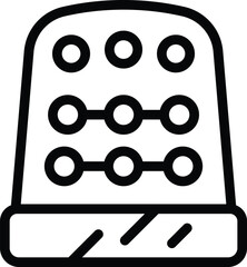 Poster - sewing thimble icon outline vector. finger protector. textile sew needlework equipment
