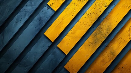 Poster - Create a trendy poster with a futuristic, bold abstract design featuring vibrant yellow and blue stripes, minimalistic and dynamic