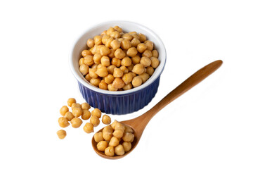 Wall Mural - Boiled chickpea on the white background